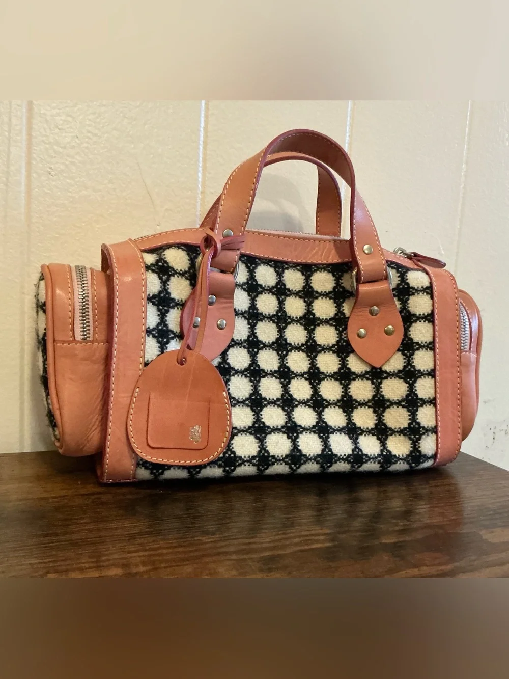 A Rare Vintage Pringle Of Scotland Wool Plaid Handbag Bag